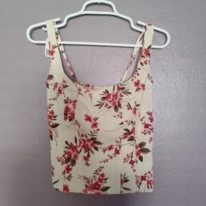 Abercrombie & Fitch Botanical Tank Cream Colorful Florals Small
